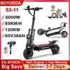 BOYUEDA S3-11 Electric Scooter 85km/h 6000W Dual Motor 60V38Ah 120KM Range 200KG Max Load 11" Off-Road Foldable Adult E-Scooter