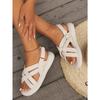 Sandalias Nuevas Mujer Verano Señoras Sandalias Planas Moda Velcro Zapatos de Playa