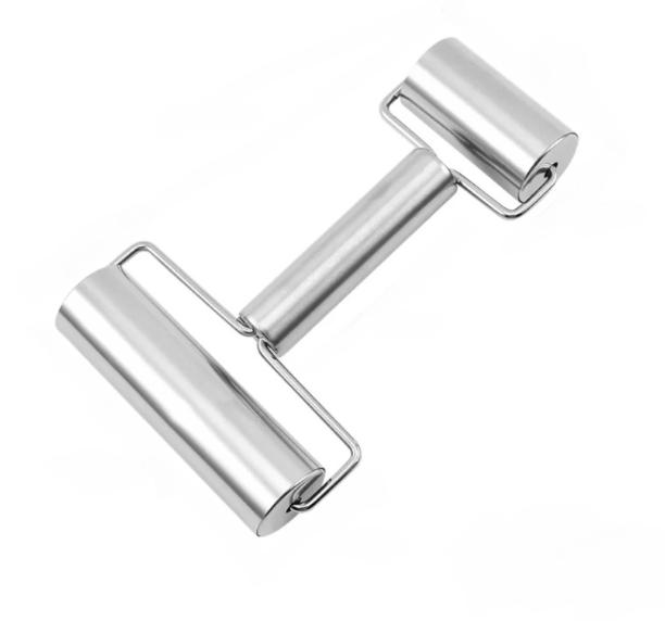 

Нержавеющая сталь для раскатывания теста, двухсторонняя кухонная скалка с антипригарным покрытием, инструменты для домашней выпечки для помадки, пирогов, корочки, печенья, пиццы