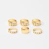 European and American retro dopamine color ring 1-piece set, personalized niche double-row diamond-encrusted alloy ring jewelry