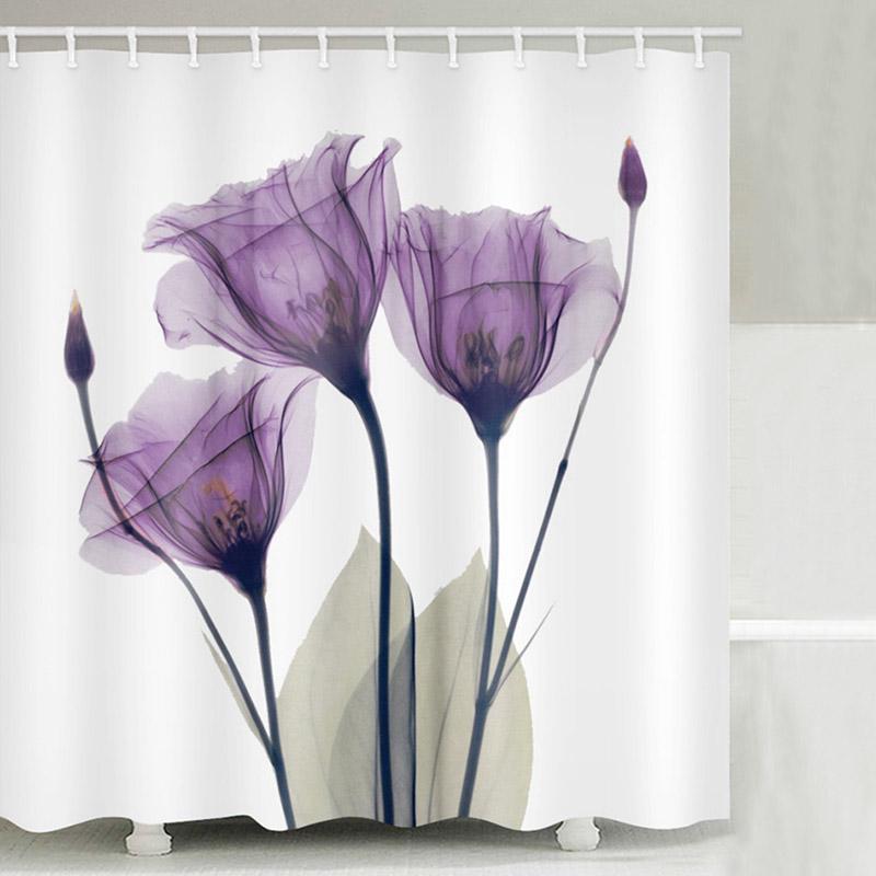 

Waterproof 3d Mart Lotus Print Bathroom Polyester Shower Curtain W Hooks 12 180X180cm фиолетовый