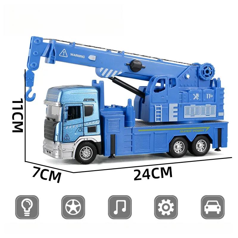 136 Die Cast Alloy Engineering Car Model Playset Simulation Fire Game Rescue Tower Car Echo Sound Light Kids Birthday Gift B158