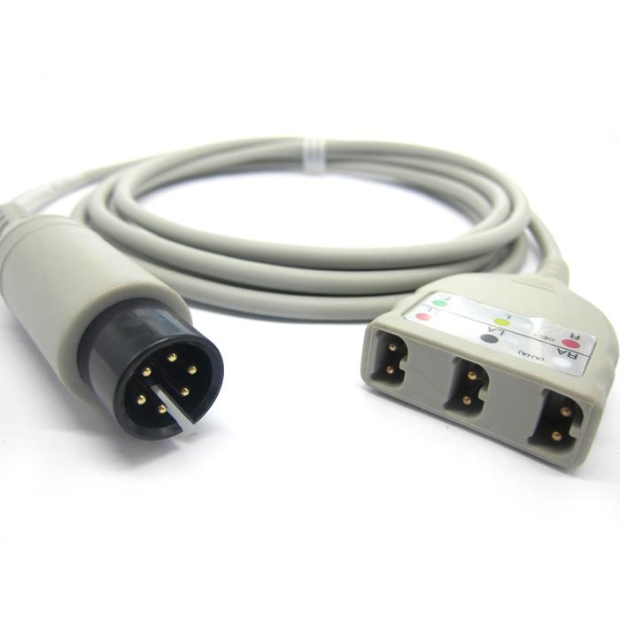 Universal Replacement ECG Trunk Cable AHA Intermediate Adapter, Use for Companion ECG Lead Wires