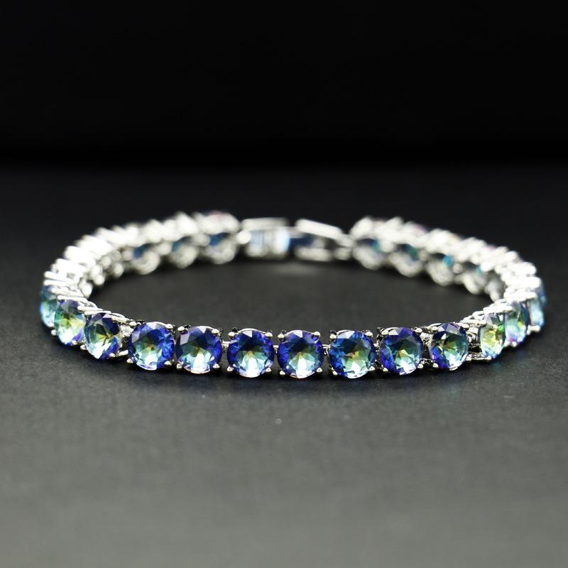 Seven Colored Circular Bracelet for Girls with A High End Feel High Quality Round Zircon Jewelry