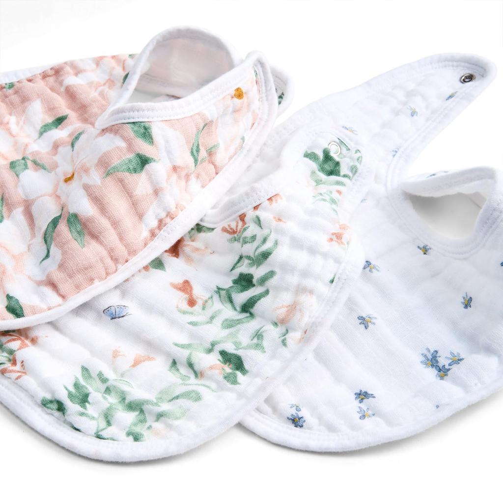 Aden Anais Essentials Snap Butterfly One + Bibs, Garden, Size, 3-Pack (BBADAEESNC30025)