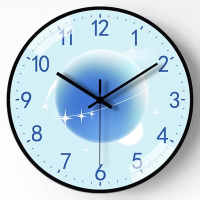 10-Zoll 25cm Uhr Wohnzimmer Heimgebrauch Bohrlos Planetenuhr Wanduhr Kreatives Schlafzimmer Stille Uhr