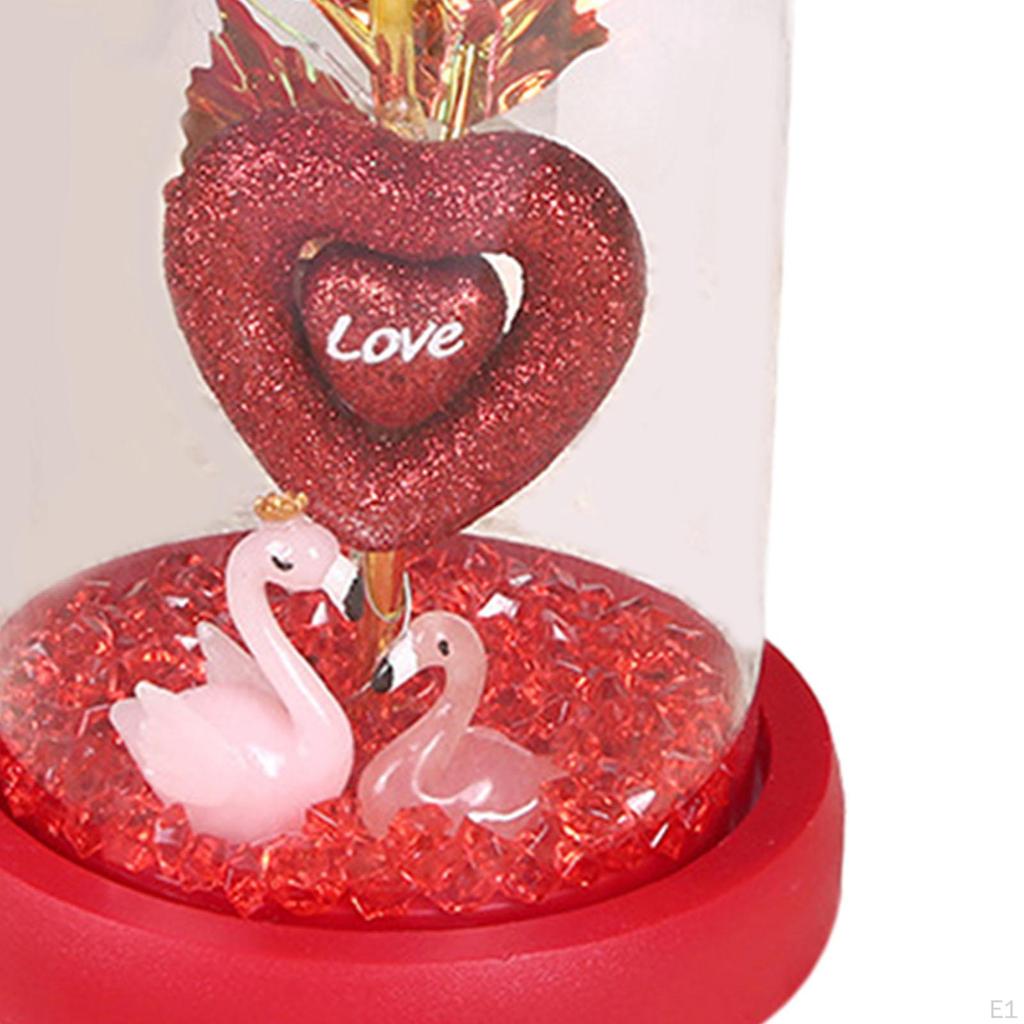 Glas-Rosen-Blumen-Geschenk, Valentinstag-Dekoration, für immer Nachttischlampe, ewig bedeckt