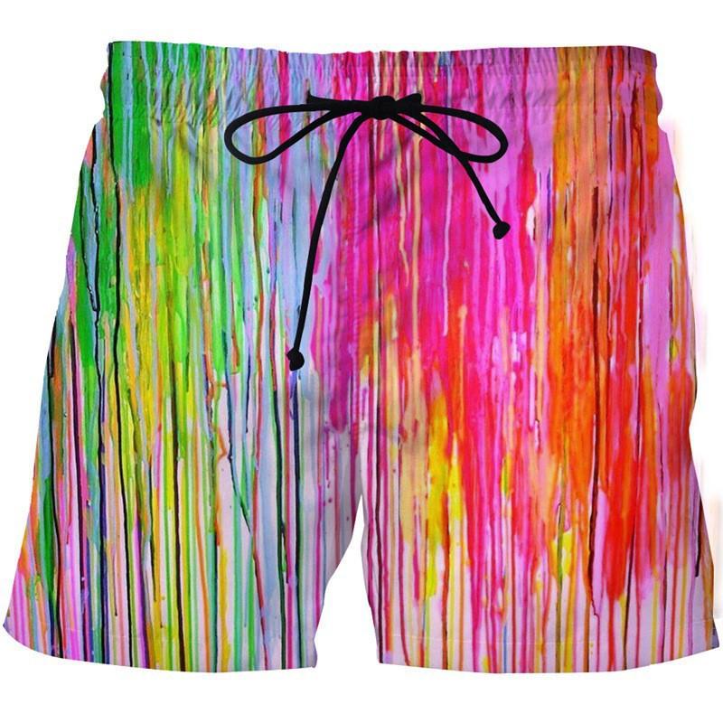 Men's Summer Beach Health Fabric Black Stretch Casual Ordinary 3D Printed Shorts Men Skull Cartoon Trousers