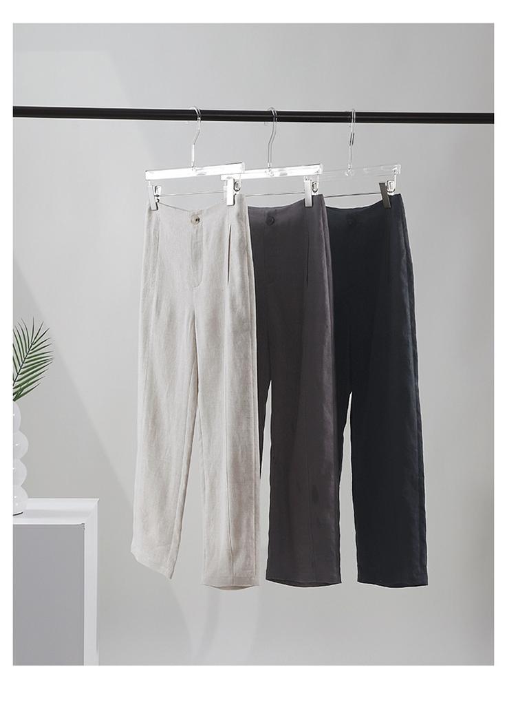 Simple Commuting Linen Straight Leg Pants for Women In Summer 2025, Fashionable, Loose, Versatile, and Casual Cropped Pants