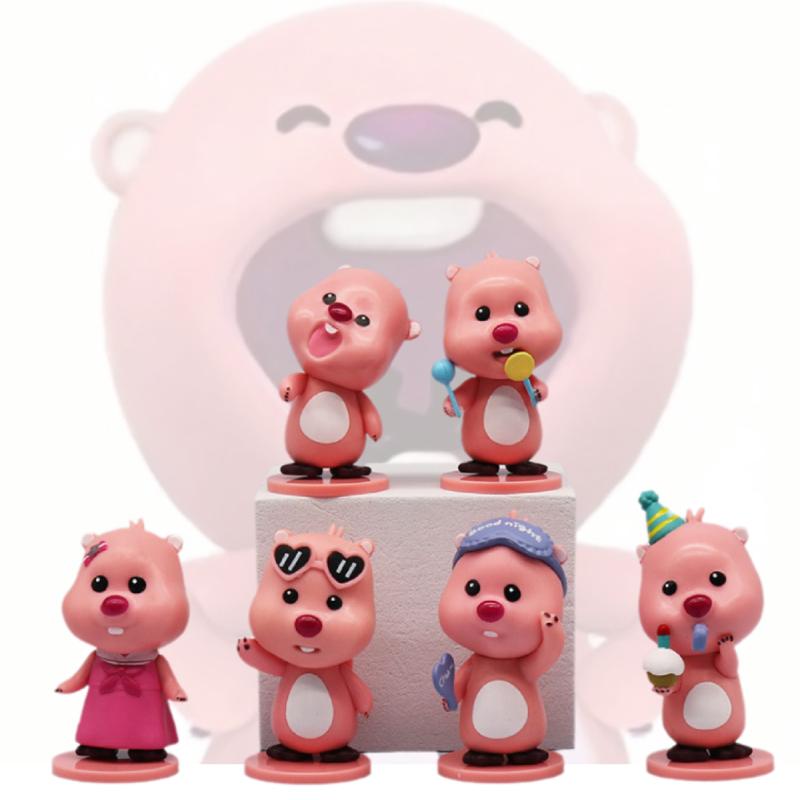 Pvc Loopy Figures Toy Models Action Figurines Display Statues 6pcs Collect