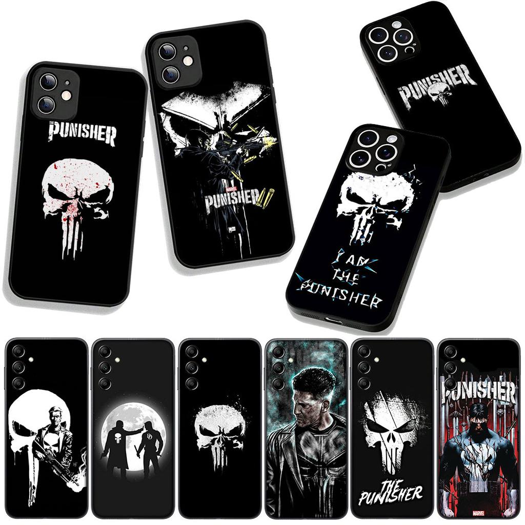for Apple iPhone 16 15 14 Plus 13 12 Mini 17 Pro Max + ProMax 16E Air 15+ Phone Cover Case Marvel The Punisher Casing