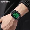 Sanda Men's Multifunctional Square Sport Chronograph Waterproof Watch 