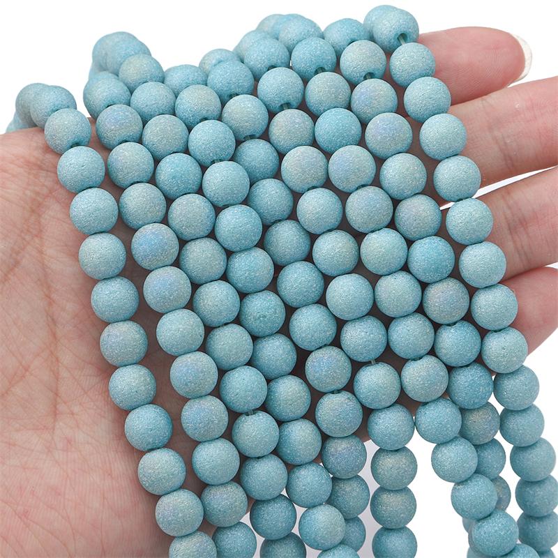 70Pcs Glass Flashing Sand Beads For DIY Necklace Bracelet Earrings Jewelry Making Craft Accessories