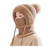 Knitted Hat Women Windproof Insulated Design Soft Fleece Lining 3-in-1 Winter Warm Hat Outdoor Adventures Skiing Hiking Headgear