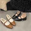 New Women's Mary Jane Single Shoes Thick Heel Shoes Elegant Classic Retro Square Toe Comfort Soft Shallow Cut Low Heel Shoes