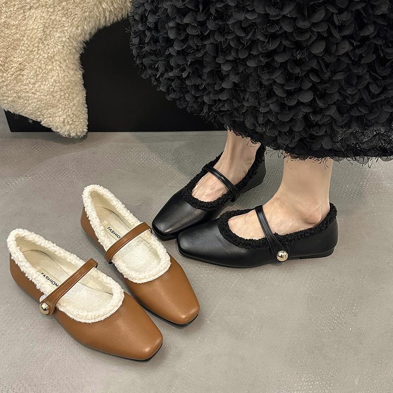 New Women's Mary Jane Single Shoes Thick Heel Shoes Elegant Classic Retro Square Toe Comfort Soft Shallow Cut Low Heel Shoes