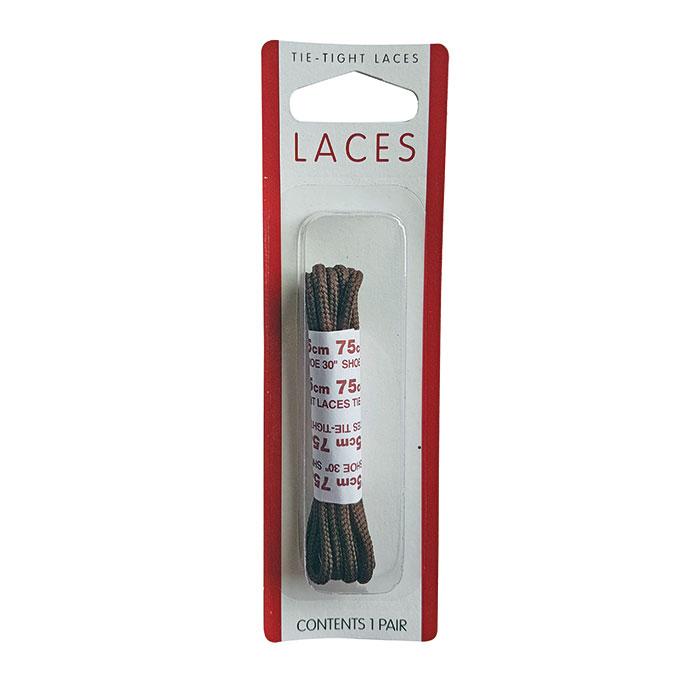 Fine Round Shoe Lace 75cm Brown