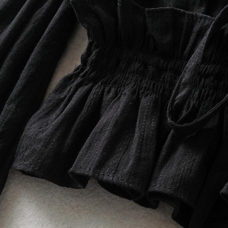 French Pleated Lantern Long Sleeve Shirt Women New Vintage White Square Collar Blouse Tops Female Korean Fashion Desidn Casual Clothing 2024