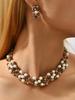 Latest Stylish Design Fancy Pearl Necklace Jewellery Set for Women