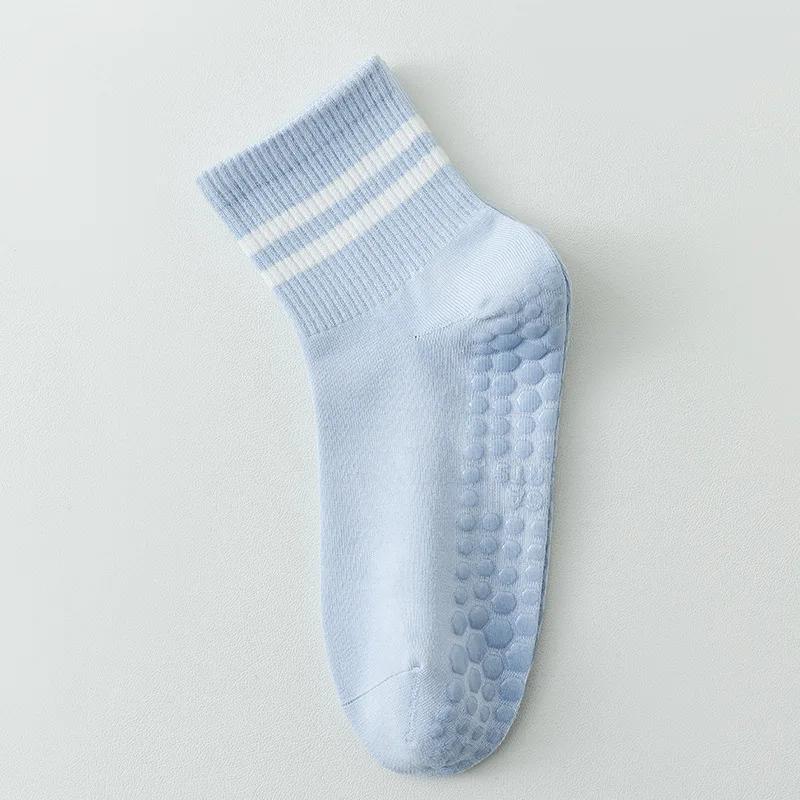 Yoga Socks Women Professional Silicone Non-slip Pilates Socks Casual Striped Cotton Indoor Floor Gym Fitness Dance Sports Socks