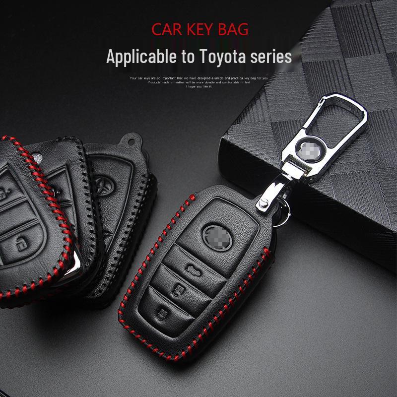 Toyota Genuine Leather Key Case Cover for RAV4, Camry, Corolla, Highlander