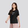 Skechers Comfortable Loose Fit Printed Breathable Short Sleeve Drop Shoulder T-Shirt Women tops Carbon-Black L225W160-0018