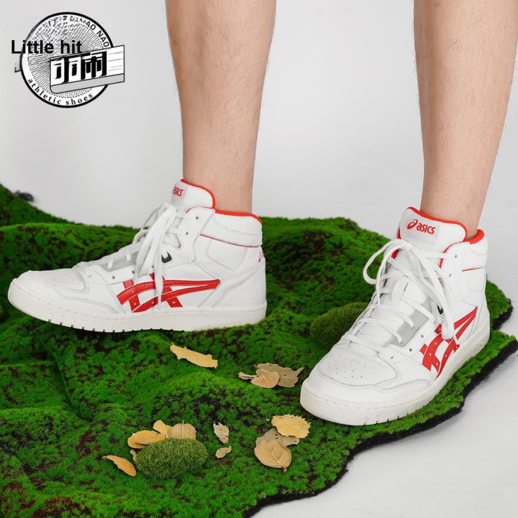 Asics All Court Alpha-L Mesh Versatile Trendy High-Top Retro Basketball Shoes Unisex sneaker White Red 1203A170-100