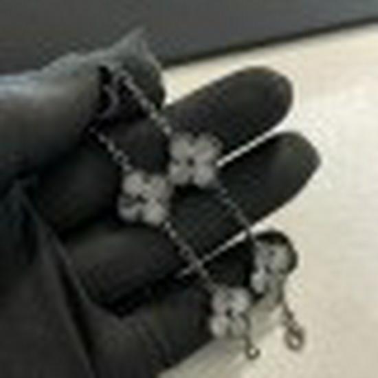 2024 Kersteditie s925 Zilveren Klavertje Vier Ketting in Rosé & Wit Goud voor Dames