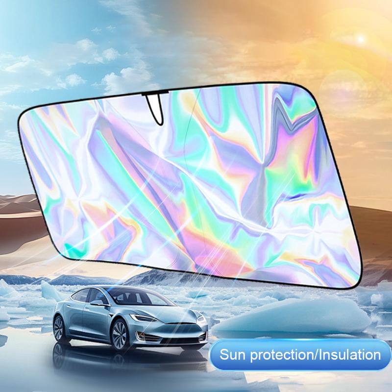 SEAMETAL Car Windshield Curtains UV-Reflective Laser Layer Sun Shade Windscreen Sun Protection Cover Cooling Heat Shield Curtain