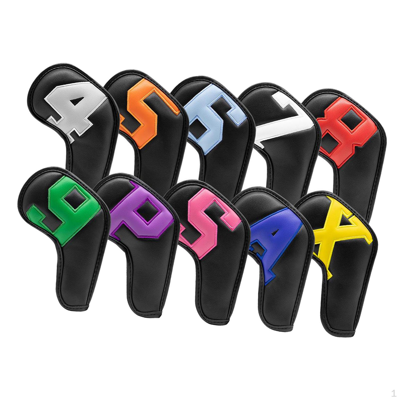 

Набір із 10 чохлів для гольф-ключок (айронів) Чохол для захисту гольф-ключки (wedge/iron) з нанесеними цифрами Black