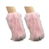 Women's Fuzzy Faux Furs Leg Warmers Furs Heels Long Boots Cuffs Cover One Pair Carnivals Boot Cover Y2K JK Uniform Socks
