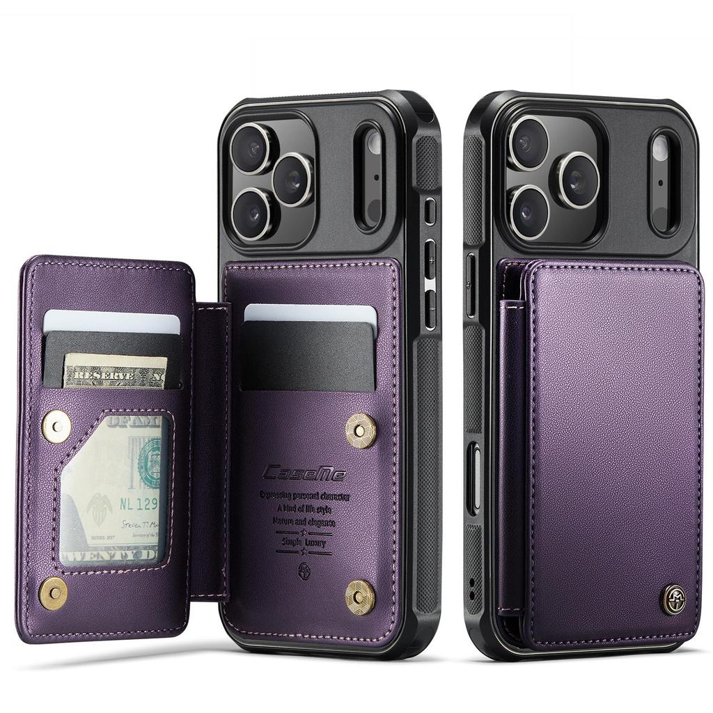 CaseMe-C22 Protective Skins For iPhone Air /17/17e/17 Pro/17 Pro Max , Luxury PU Leather Case Wallet Card Holder Phone Cover for Woman Man