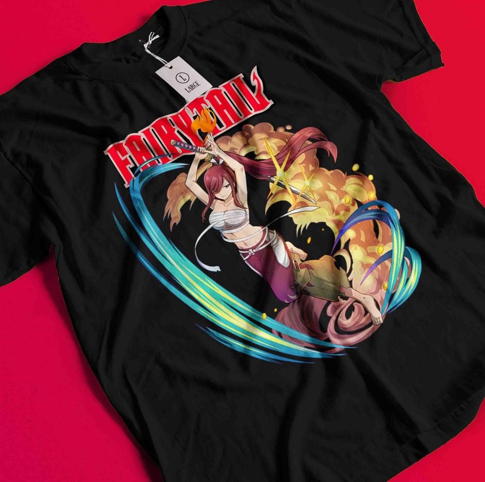 

Fairy Tail Shirt Natsu Dragneel Tshirt Erza Scarlet T-Shirt Lucy Happy Luxus Tee BB468 3XL