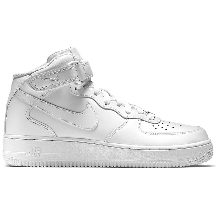 Nike Air Force 1 Mid 07 Leather Triple White Womens 366731-100