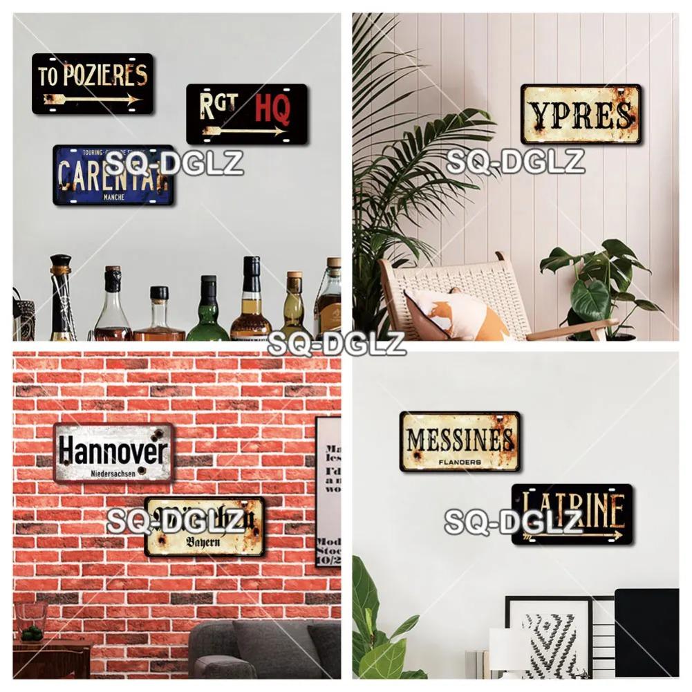Vintage France City 15x30CM Plate Gemany War Tin Sign Bar Wall Decoration Metal Sign Home Decor Plaques Poster