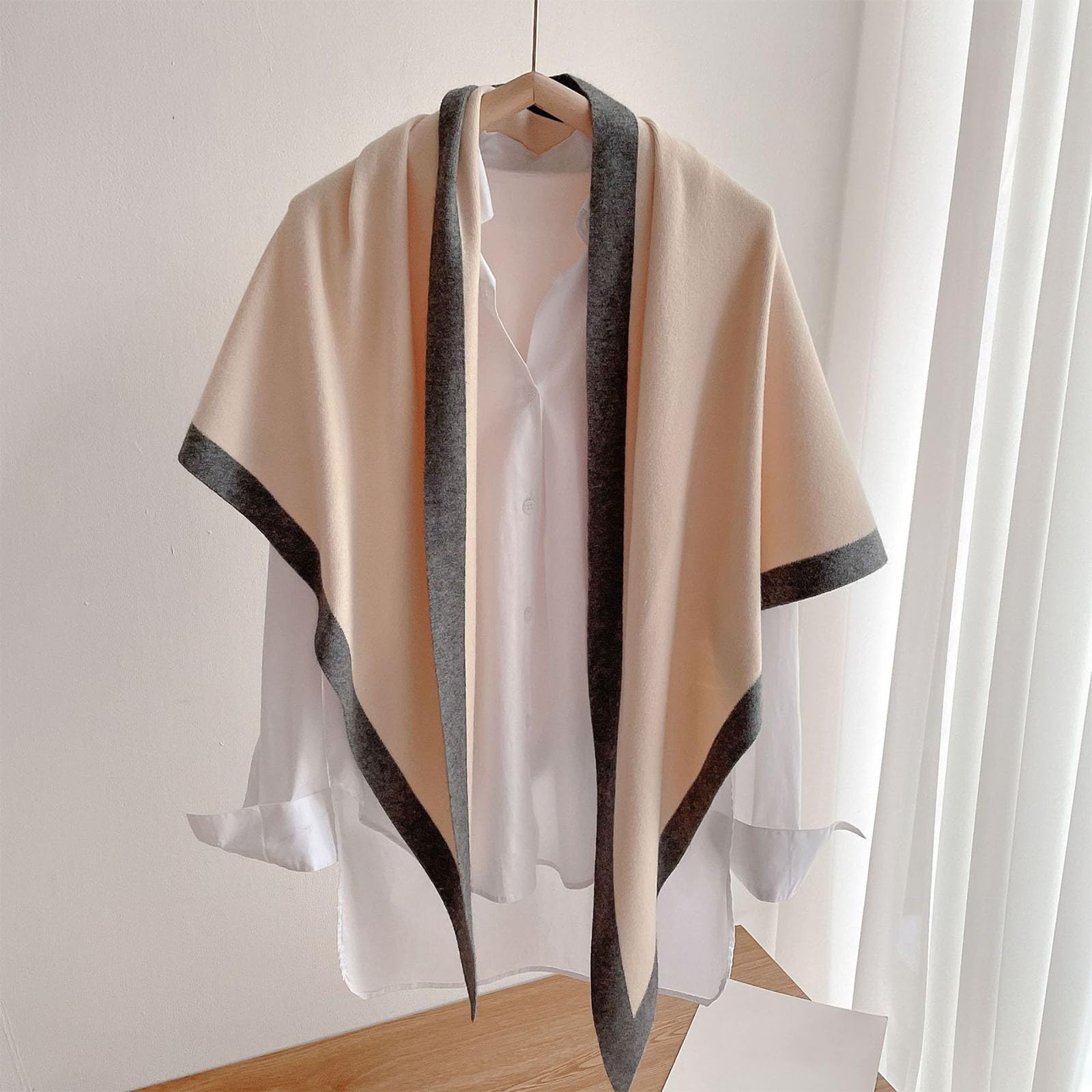 Ladies  Fashion Double Sided Cashmere Knitted Shawl Scarf One Size