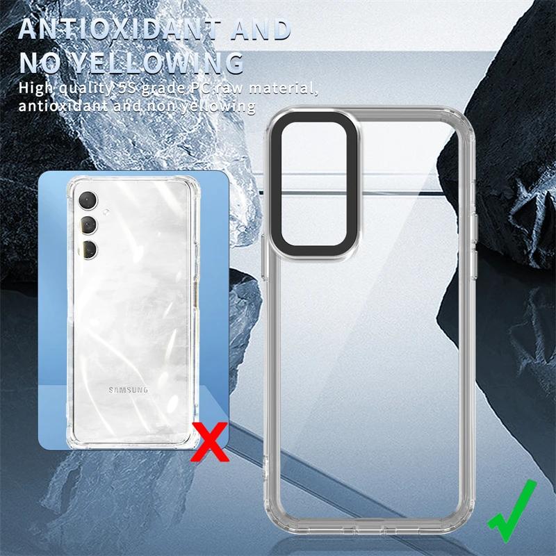 Shockproof Clear Acrylic Case for Samsung Galaxy S21FE S20FE S23 S22 Plus Ultra M54 A73 A54 A34 A24 A13 A32 M33 M14 M32 53 Cover