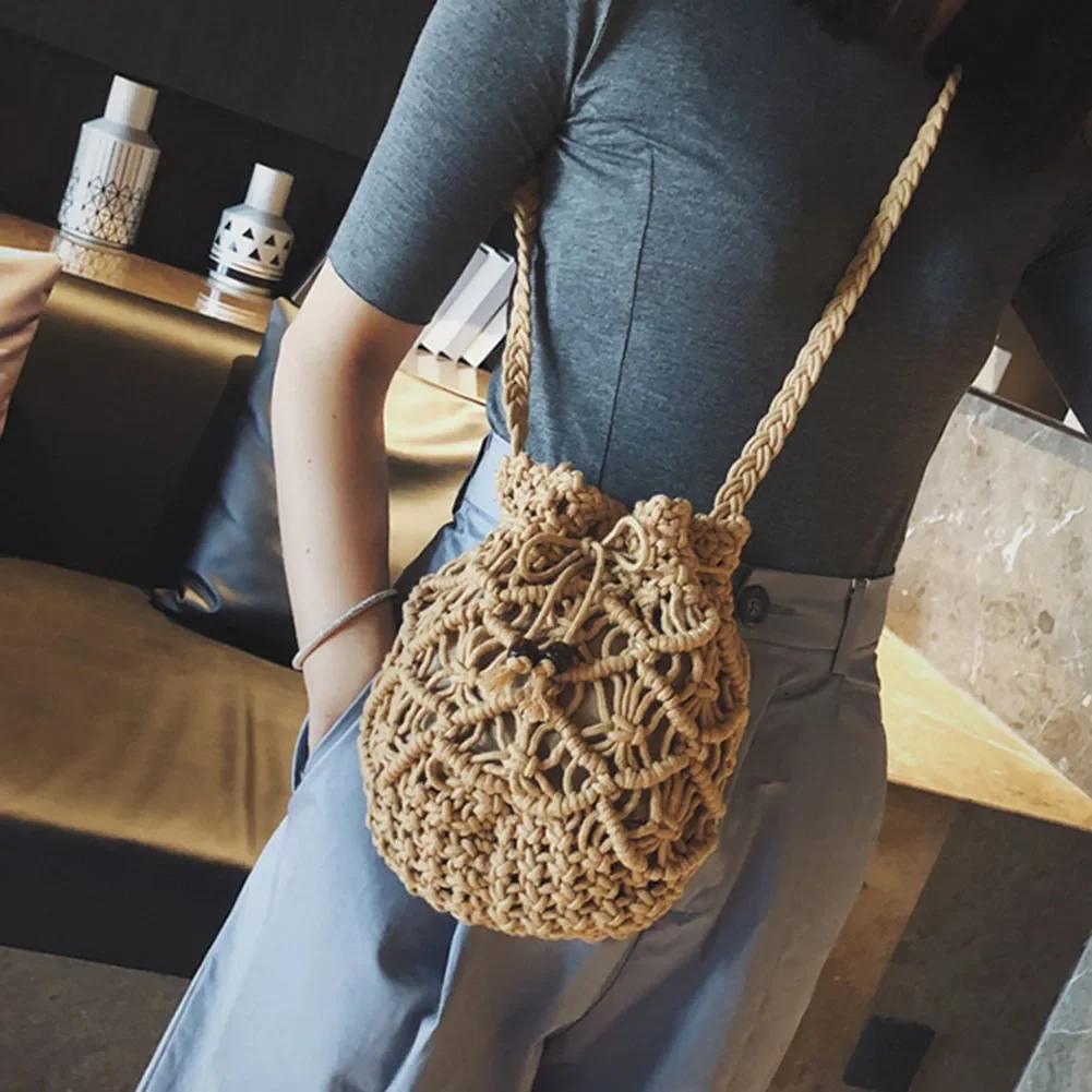 New Summer Fashion Handmade Bucket Bags for Women Shoulder Crossbody Bag Female Handbag