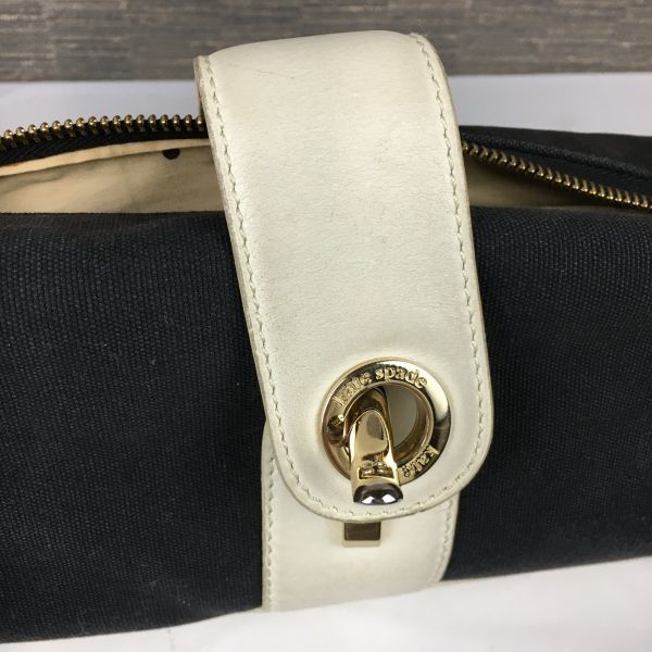 Kate Spade Hand Shoulder Bag Black × White with Dust Bag(USED)