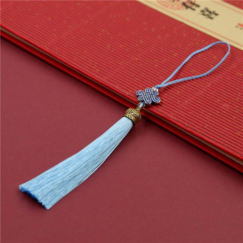 Chinese Style Tassel Ear Metal Hat Plus Beads Hanging Ear Ancient Style Bookmark Cheongsam Hanfu Pressure Placket Tassel Accessories Pendant