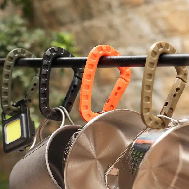 1/5pcs Tactical Backpack Buckle Fast Tactical Carabiner Plastic Hook D Shape Mosqueton EDC Gear for Outdoor Camping Accessories