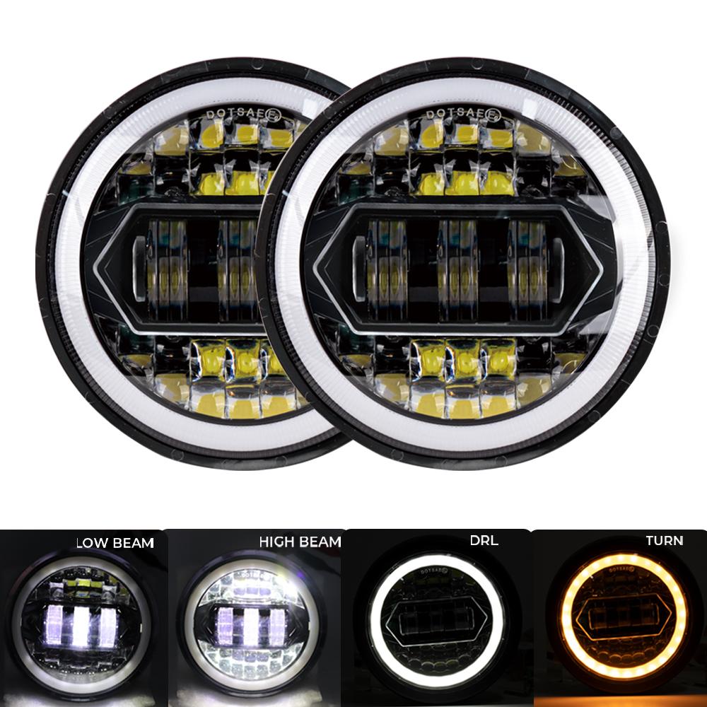 For Iron 883 Dyna 2PCS 5.75 Inch LED Headlight Projector for Triumph Rocket Iii 3 & Speed Triple & Street Triple 5 3/4" Headlamp