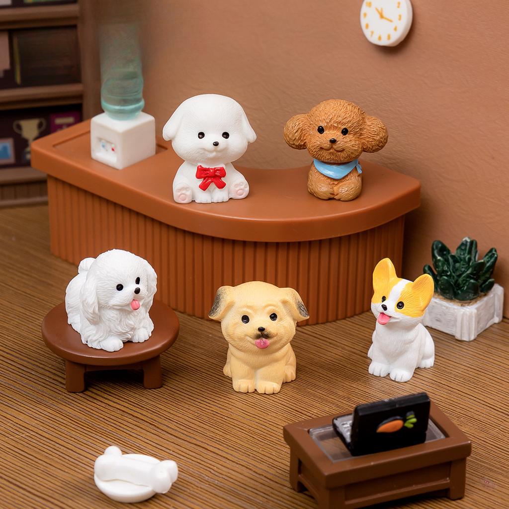 Car Desktop Mini Ornament Micro Landscape Creative Cute Realistic Little Dog Figurine