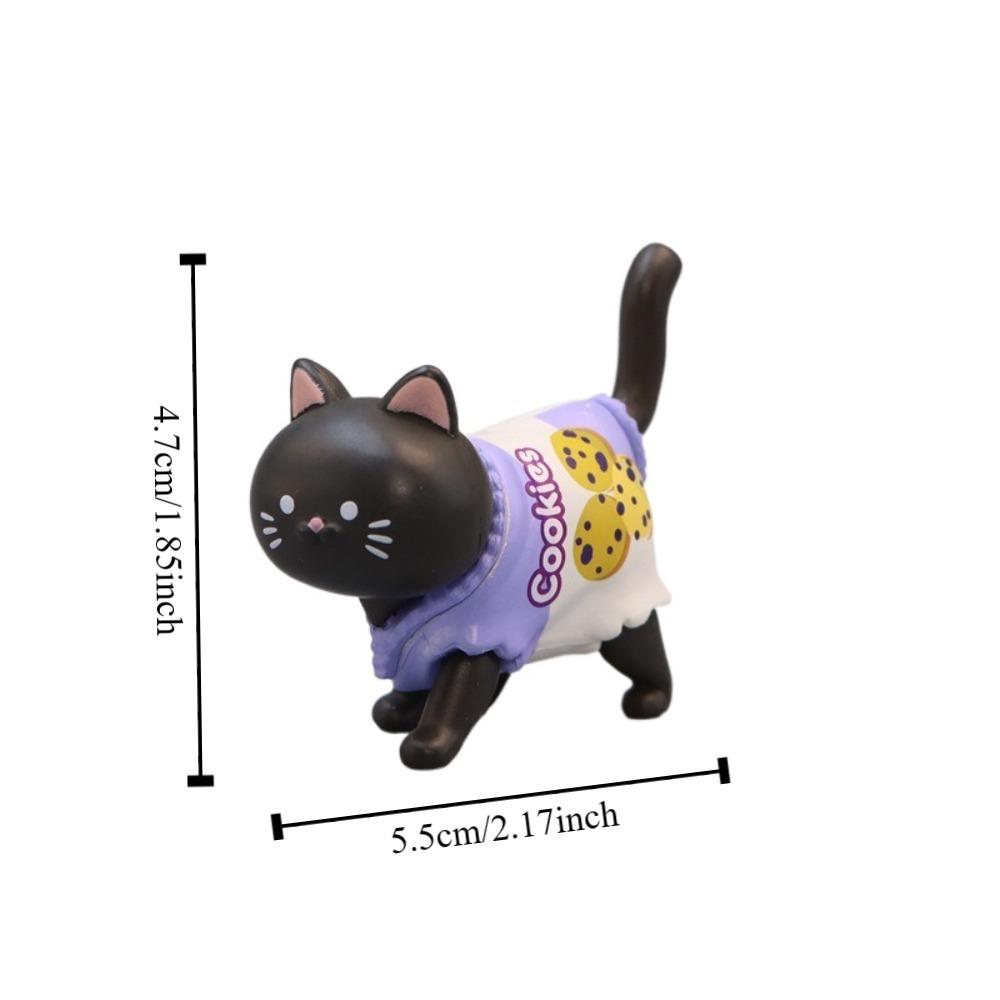 PVC Cat Model Doll Toys Walking Animal Mini Cat Ornaments Snack Cat Figure Toys  Desktop Decor