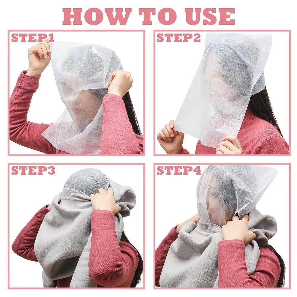 100Pcs Non-Woven Face Makeup Protector Hood Breathable Cosmetic Face Cover  Fitting Rooms