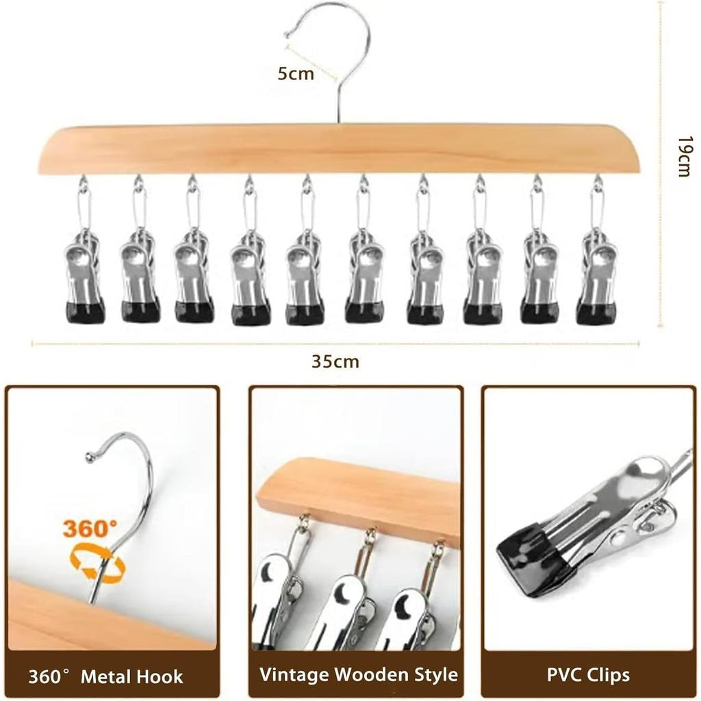 Closet Organizer with 10 Clips,Space Saving Hanging Closet Organizer,Legging Organizer for Closet 10 Clips,Adjustable Stainless Steel