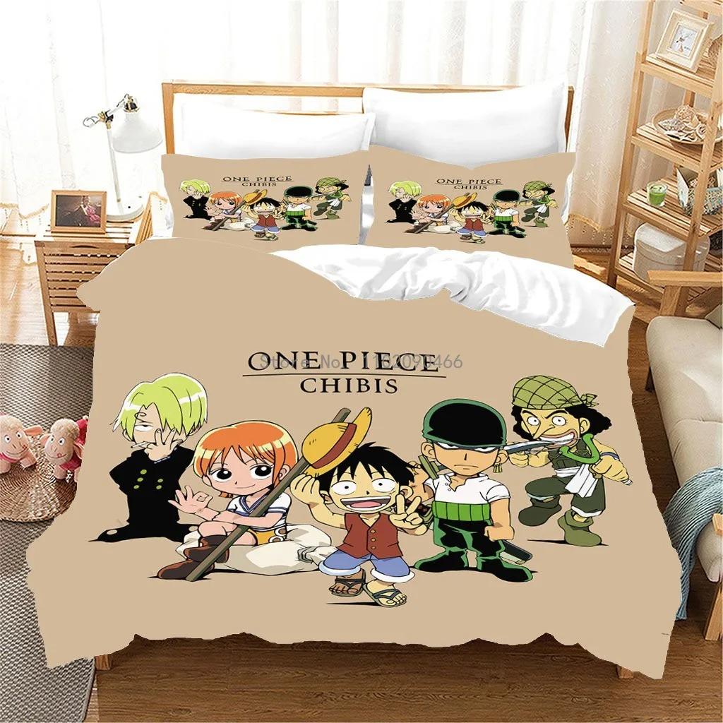 

ONE PIECE Підодіяльник Комплект постільної білизни Японія Аніме Декоративна постільна білизна Комплекти ковдр Хлопчики Дівчата Дитячі підлітки Постільна білизна Подарунок EU SuperKing 260x220