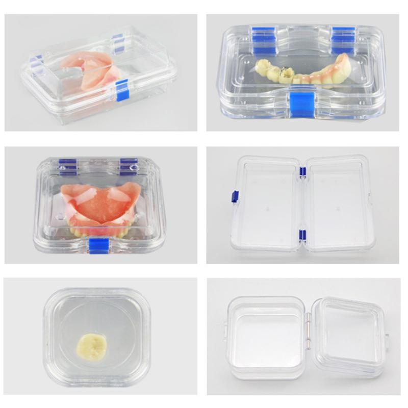 Zahnprothese Gebiss Zähne Behälter Etui Zahnmedizin Material Dental Prothesen Schutz Transparent Aufbewahrungsbox Mit Folienhalter