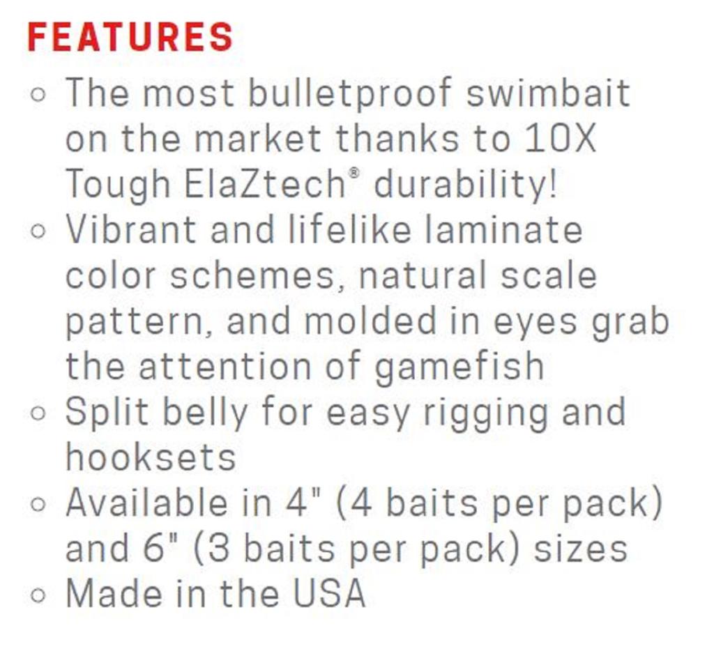 Zman Soft Lure SwimmerZ 4 Inch 4/Pack Ayu (6312)