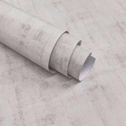 Boobest 80cm Wide X 4m Long Concrete Wallpaper Sticker, Light Gray, Heat-resistant, Peel-off, Self-adhesive, Waterproof, and Stain-resistant for Concr